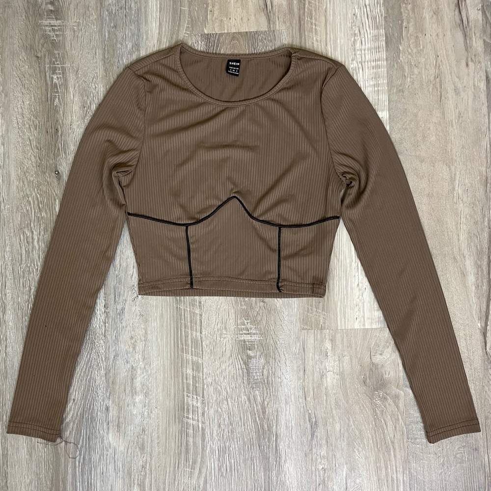 Shein brown crop top (small)